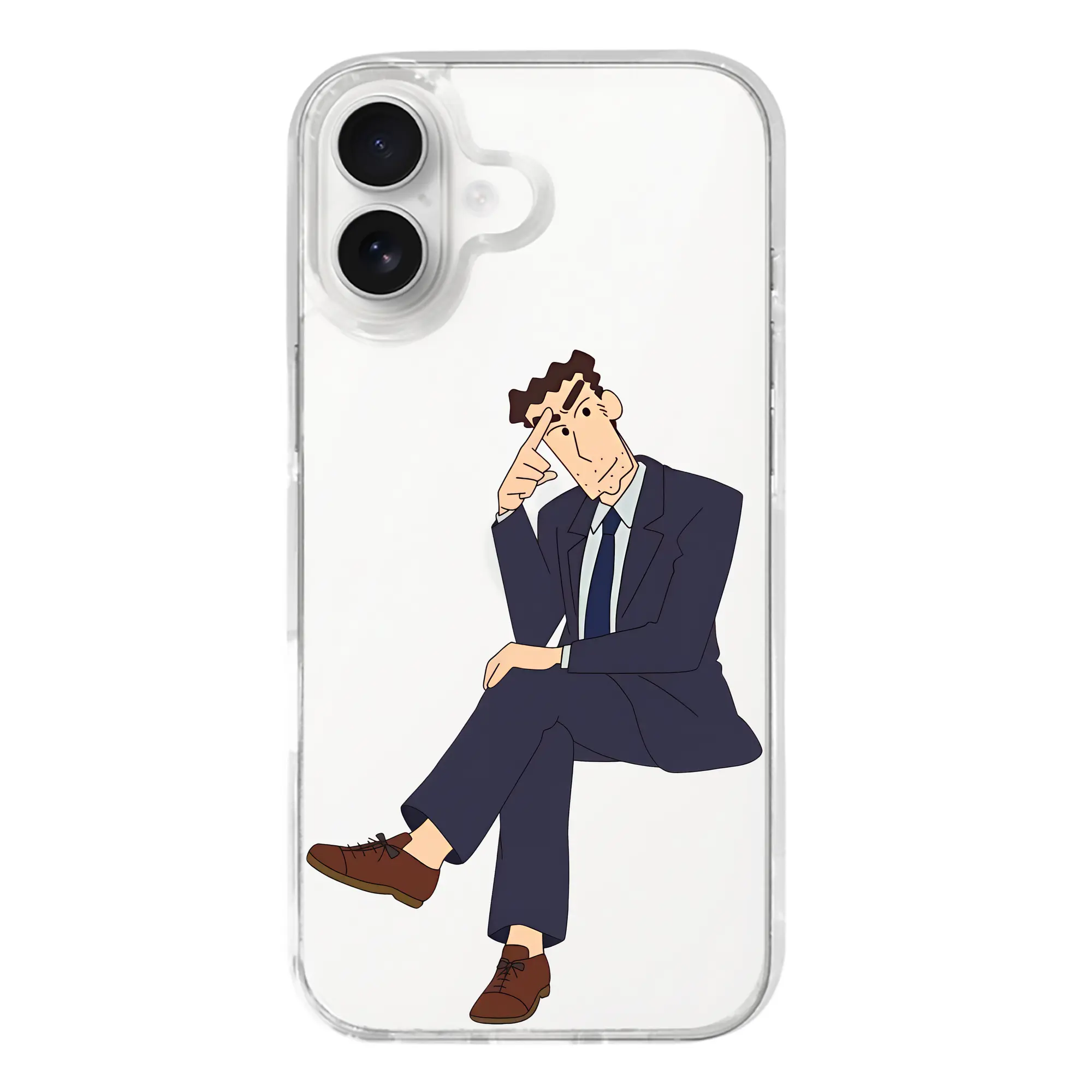 クレヨンしんちゃん グッズ 野原 ひろし - iPhone 17シリーズ 透明スマホケース – 薄型・耐衝撃・精密フィット保護カバー